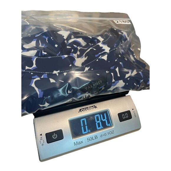 Talbots Plus 3X Blue Floral Print Blouse Split Neck 3/4 Sleeve Lightweight Top - Picture 13 of 14